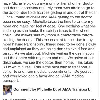 AMA Transport - Every review and experience matters to us. Thank you to the families who trust us to care for their loved ones. - Medical Transportation Near Me