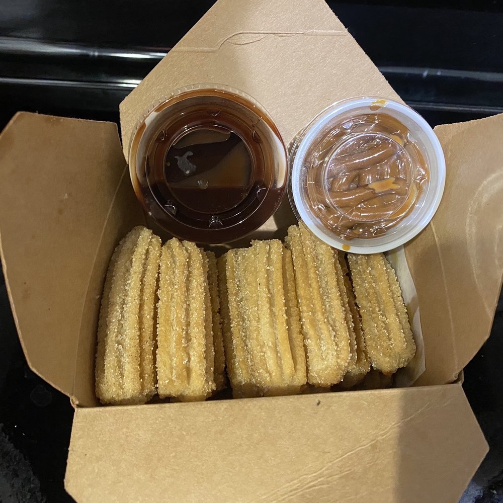 ChurroStar - The box 15 mini and one free sauce. Extra sauce $1.00 more each. - Desserts Near Me - San Antonio, Texas