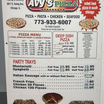 Avy's Pizza - MENU2 - Pizza Near Me - Chicago, Illinois