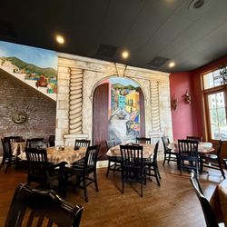 Dining area with great murals!