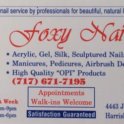 Foxy Nails - There business card