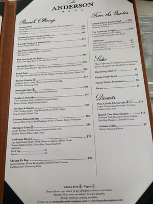 Menu photo 2 The Anderson Paso Paso Robles, CA