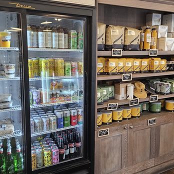 Groundwork Coffee - shelves of beverages and juices - Coffee & Tea Near Me - Venice, California