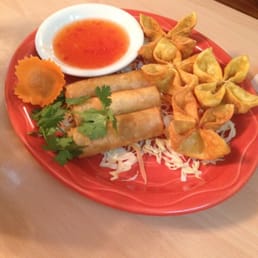 Shrimp Rangoon and spring rolls. Shrimp Rangoon and spring rolls.