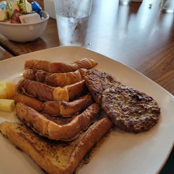 Prince Street Café - Cinnamon baked French Toast with sausage. - Cafes Near Me - Tappahannock, Virginia Prince Street Café - Cinnamon baked French Toast with sausage. - Cafes Near Me - Tappahannock, Virginia