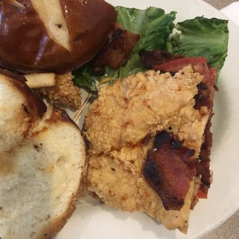Main Street Cafe - Fried blt on a pretzel bun - American Near Me - Crown Point, Indiana
