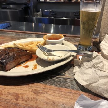 Clem Mikeska's Bar-B-Q and Grill - Partially eaten Rib plate with fries - Barbeque Near Me - Belton, Texas
