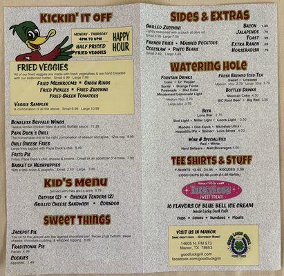 Menu photo 1 Lucky Duck Cafe Taylor, TX