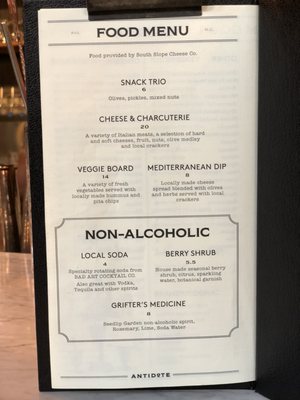 Menu photo 8 Antidote Asheville, NC