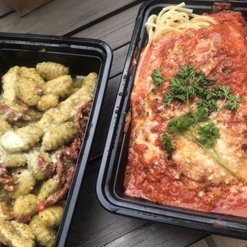 Rusticucina - Chicken Parm (add pasta) and gnocchi with chicken in the pesto sauce - Italian Near Me - San Diego, California Rusticucina - Chicken Parm (add pasta) and gnocchi with chicken in the pesto sauce - Italian Near Me - San Diego, California