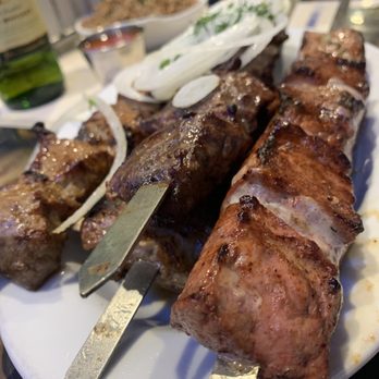 Omar Khayyam - ... Lamb, Liver, Beef, and Lamb Skewers - Modern European Near Me - Brooklyn, New York