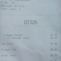 Arby's - Trying the new Wagyu Burger.   FYI, next time I should ask for extra light sauce vs light sauce because the sandwich is a mess.