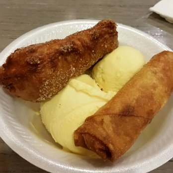 Marianas Grinds - One doughnut and banana Lumpia with ice cream - Hawaiian Near Me - Jacksonville, Florida