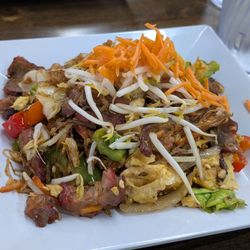 Wy Thai - Pad Woon Sen with Roast Pork. Outstanding. Too much food!