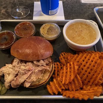 Ledgeview Brewing Company - Pulled chicken, sweet potato fries, and applesauce - Brewpubs Near Me - Warsaw, Indiana Ledgeview Brewing Company - Pulled chicken, sweet potato fries, and applesauce - Brewpubs Near Me - Warsaw, Indiana