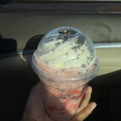 Starbucks - Strawberry Crme Frappuccino Blended Beverage Whipped cream extra cookie crumble