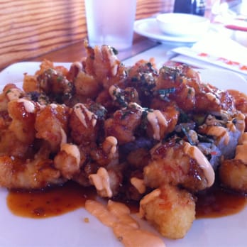 Sushi Town - Sweet n spicy popcorn "lobster" on Cali roll - Japanese Near Me - Costa Mesa, California Sushi Town - Sweet n spicy popcorn "lobster" on Cali roll - Japanese Near Me - Costa Mesa, California
