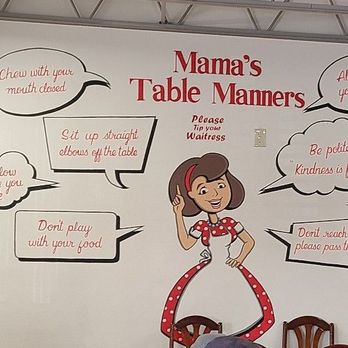 Mama's Kitchen - A perfect reminder of Mama's instructions on how we behave at the table. Loved this. - New Mexican Cuisine Near Me - Gallup, New Mexico
