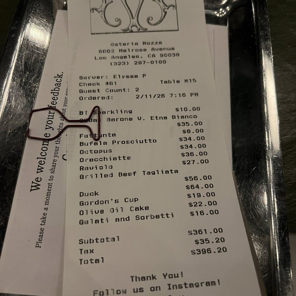 Our bill! We ate a lot Our bill! We ate a lot