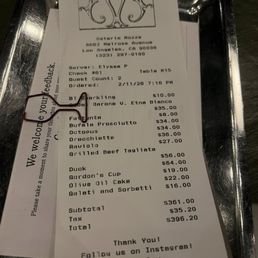 Our bill! We ate a lot