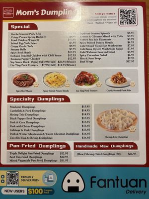 Menu photo 1 Mom's Dumpling Davis, CA