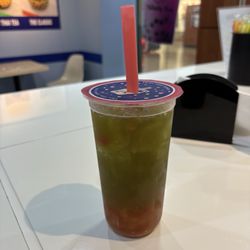 Totally Tea - Honeydew fruit tea with strawberry and mango popping pearls