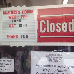 Helping Hands Community Thrift Store - Closed. :(