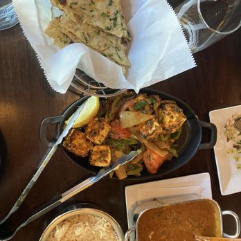 Viceroy - Achari paneer, smoked daal bukhara, Garlic Naan - Indian Near Me - Durham, North Carolina