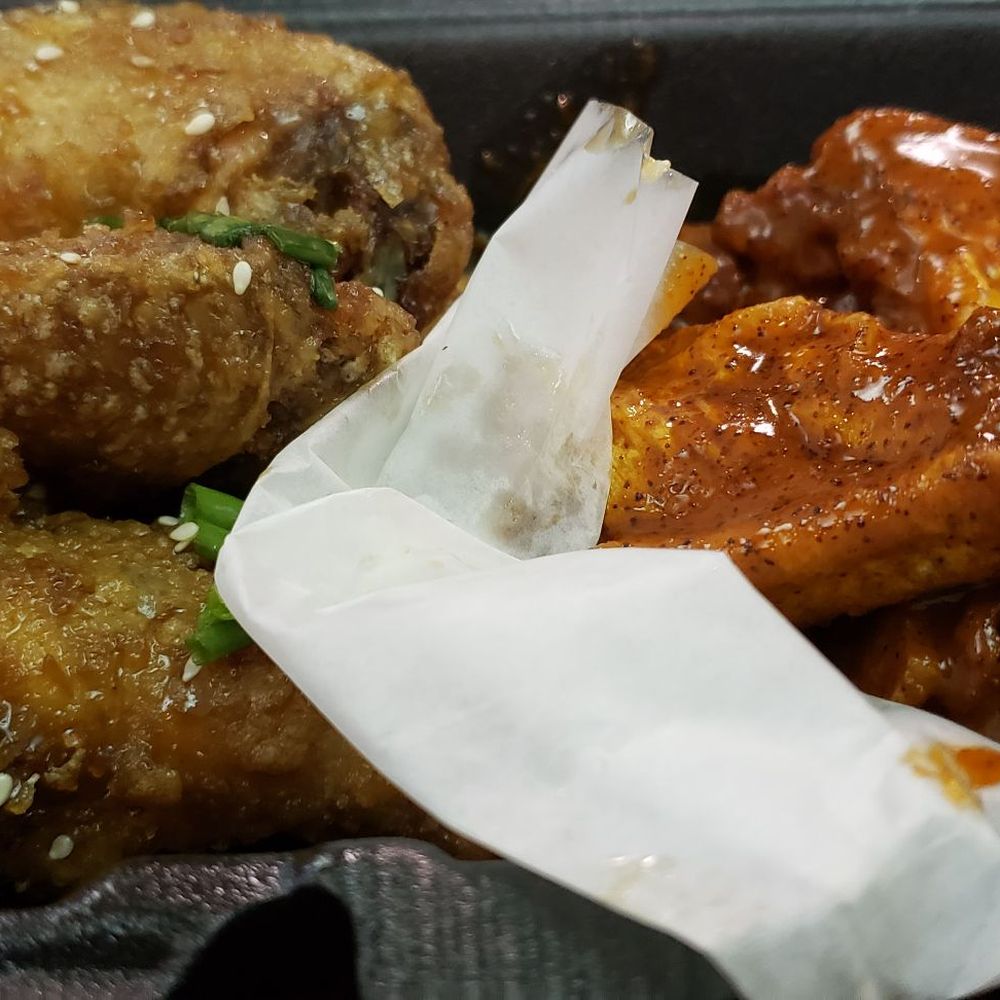LIT Wings - Korean on the left and Cajun on the right - Chicken Wings Near Me - Nellis Air Force Base, Nevada