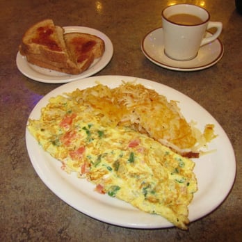 Rex's Golden Grill - Feta Cheese Omelette, Hash Browns, Wheat Toast And A Cup Of Steaming Hot Coffee - Breakfast & Brunch Near Me - Dearborn, Michigan