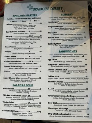 Menu photo 8 Turquoise Desert Rio Rancho, NM