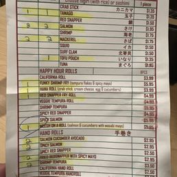 This is their happy hour menu. This is their happy hour menu.