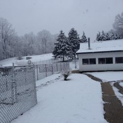 Vacation Boarding Kennels - The Kennels after a light snow