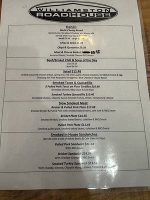 Menu photo 2 Williamston Roadhouse Williamston, MI