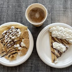 Crêperie & Cie 5.0 - Campfire crepe and Nutella crepe with whipped cream, delish!