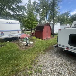 Wildwood Outdoor Escape - Owner allowing mini barns in area where our site was so right on our bumper.