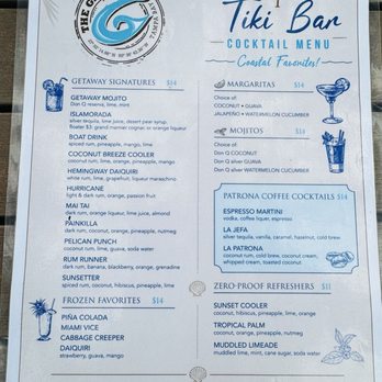 The Getaway - Cocktail Menu - Burgers Near Me - Saint Petersburg, Florida The Getaway - Cocktail Menu - Burgers Near Me - Saint Petersburg, Florida