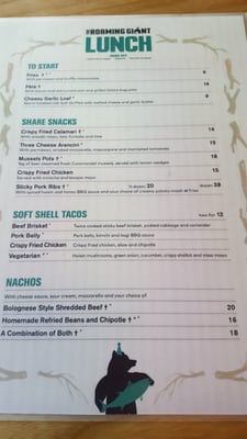 Menu photo 1 The Roaming Giant Hamilton, WKO