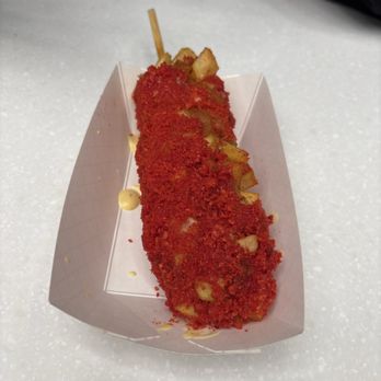 Oh K-Dog - Potato mozz dog with hot Cheetos - Korean Near Me - Katy, Texas
