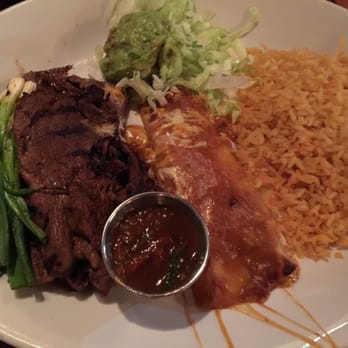El Adobe - Carne asada & enchilada plate. Generous amount of meat, but bland. :0( - Latin American Near Me - San Juan Capistrano, California