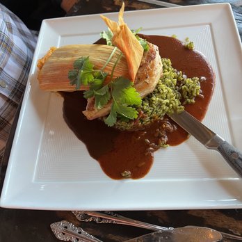 Barbacoa Grill - Pork with a tamal and mole sauce. Soo good - Steakhouses Near Me - Boise, Idaho