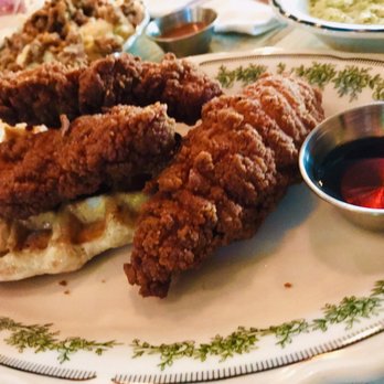 Haberdish - Three Chicken Tenders and Waffle with Syrup - Southern Near Me - Charlotte, North Carolina Haberdish - Three Chicken Tenders and Waffle with Syrup - Southern Near Me - Charlotte, North Carolina