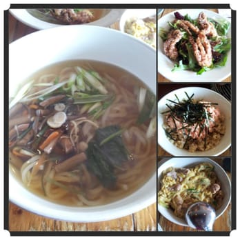 Fukada - fried squid (app), sansai udon, oyako don and spicy tuna donburi over brown rice~ deeeelish - Japanese Near Me - Irvine, California Fukada - fried squid (app), sansai udon, oyako don and spicy tuna donburi over brown rice~ deeeelish - Japanese Near Me - Irvine, California