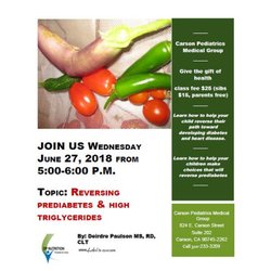 Carson Pediatrics Medical Group - Change of date for our monthly nutrition class.