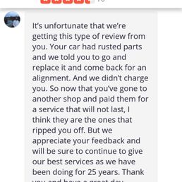 Owners response Owners response