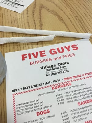 Menu photo 4 Five Guys San Jose, CA