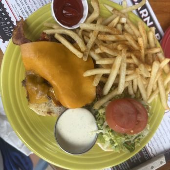 Barnaby's Cafe - Bacon Cheeseburger on gf bun - American Near Me - Houston, Texas