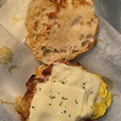 Eileen’s Cafe at Wyboo - Breakfast sandwiches are available on a biscuit or English muffin
