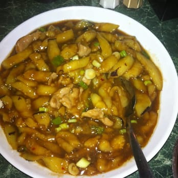 China Joy - Braised Eggplant with pork (鱼香红烧茄子） - Chinese Near Me - Bar Harbor, Maine