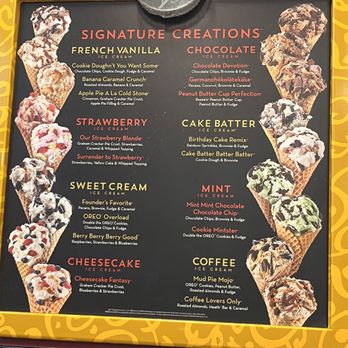 Cold Stone Creamery - Specialized creations board - Ice Cream & Frozen Yogurt Near Me - Thousand Oaks, California Cold Stone Creamery - Specialized creations board - Ice Cream & Frozen Yogurt Near Me - Thousand Oaks, California